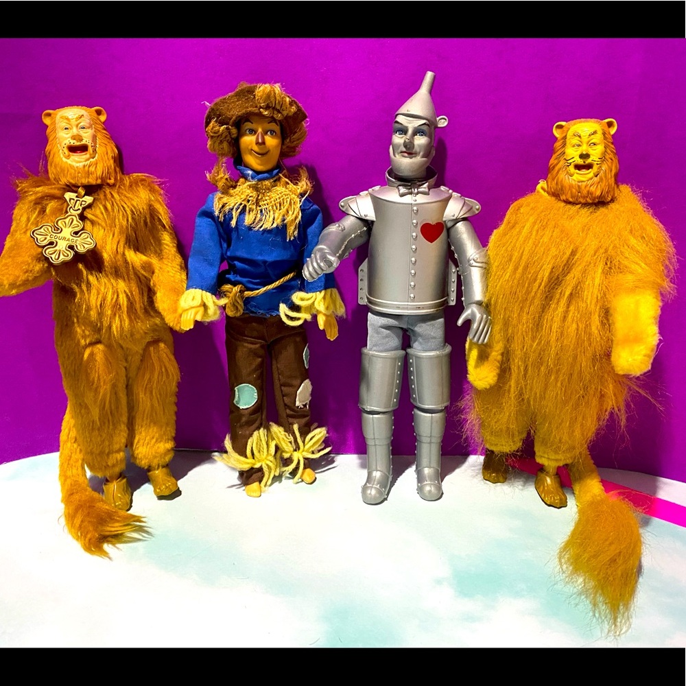 WIZARD OF OZ VINTAGE 1980s & 1990s COLLECTABLE POSABLE DOLL BUNDLE  OF 4  11.5”